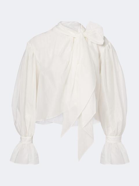Polo Ralph Lauren Tie-detail cotton and silk organdy blouse