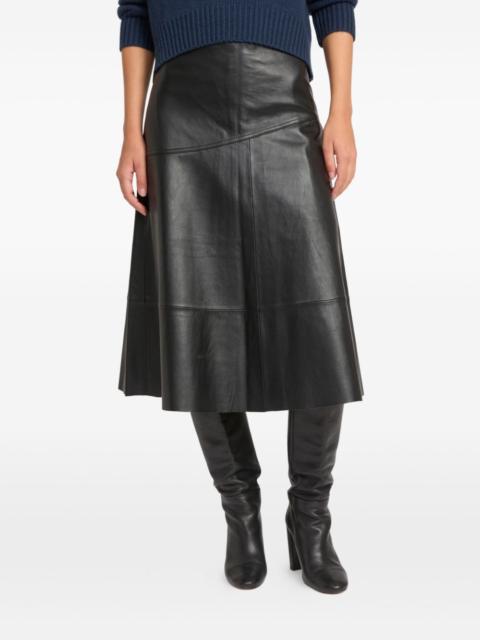 Yves Salomon flared leather midi skirt