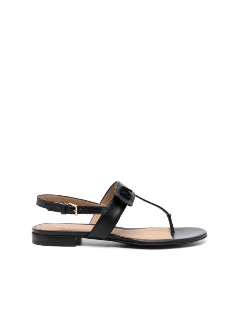 EMPORIO ARMANI logo-plaque leather sandals