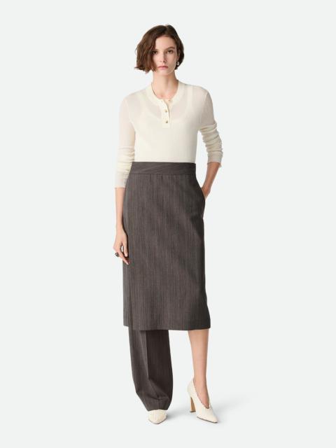 Bottega Veneta Wool Subtle Stripe Skirt Trousers