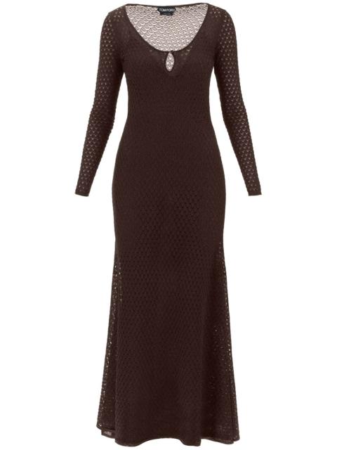 LONG KNITTED LUREX PERFORATED DRESS