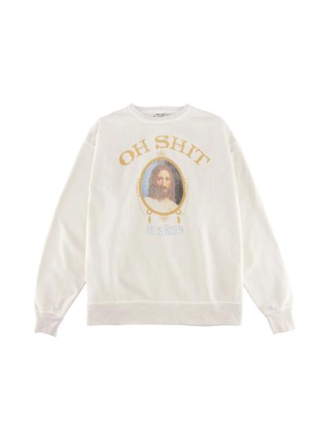 SAINT M×××××× Saint Mxxxxxx Oh Shit Sweatshirt Vintage White