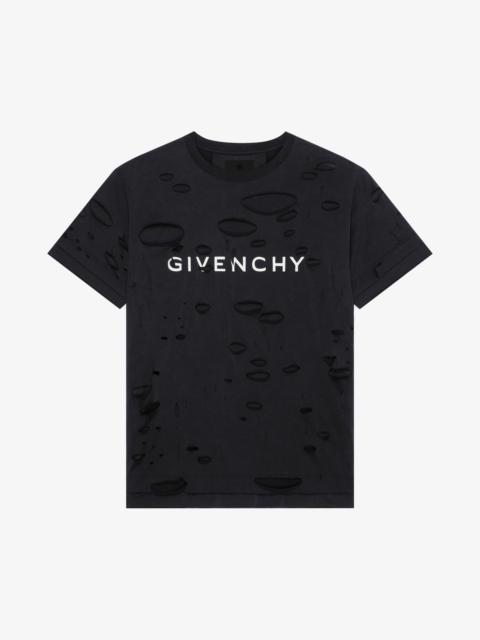 GIVENCHY OVERSIZED T-SHIRT IN COTTON WITH DESTROYED EFFECT