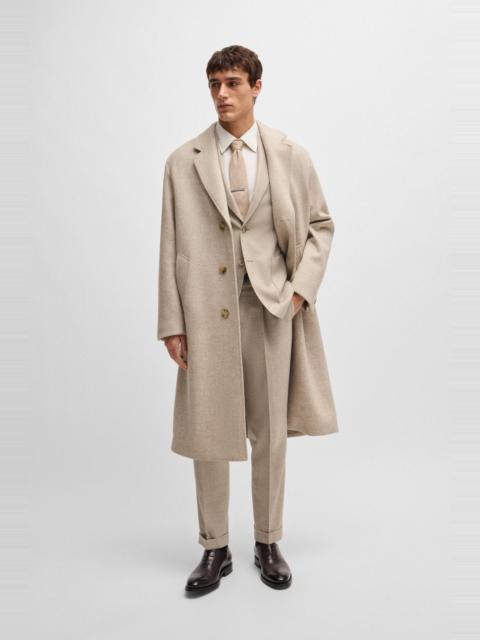 BOSS SLIM-FIT SUIT IN WOOL AND BISON HAIR