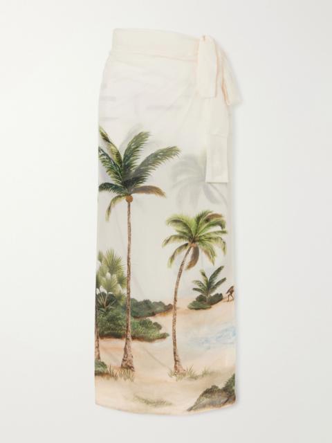 Agua by Agua Bendita Lavanda Arena cotton and silk blend pareo Cream