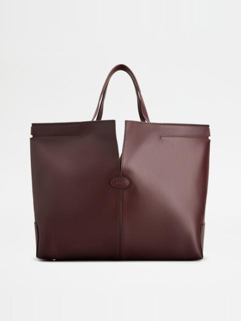 Tod's TOD'S DI BAG FOLIO IN LEATHER MEDIUM - BURGUNDY