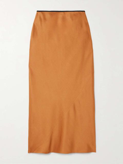 Hammered-satin midi skirt