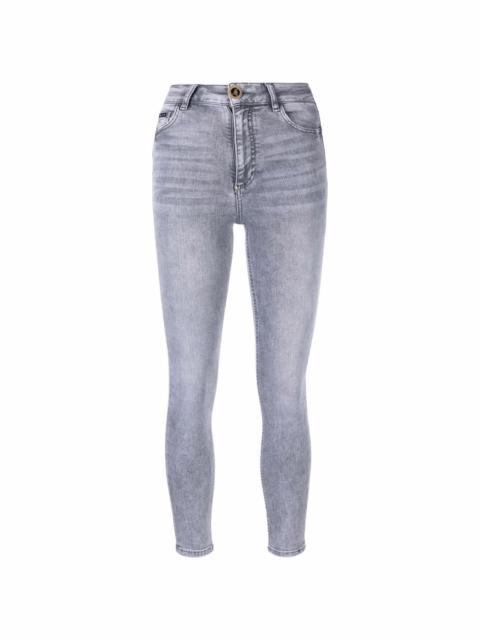 skinny cropped faded jeans