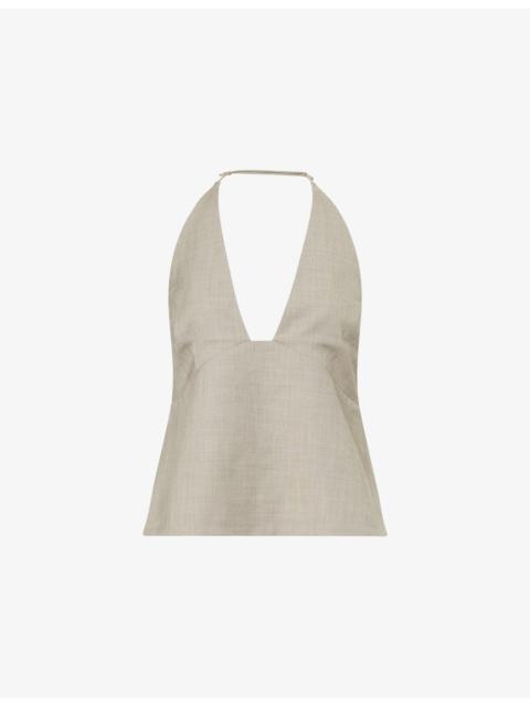 SIR. Solene Halterneck Woven Top