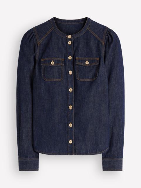 BODEN Thea Denim Shirt-Dark Indigo