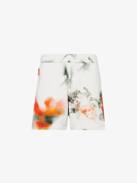 Alexander McQueen Airbrush-pattern brand-embroidered cotton-jersey shorts