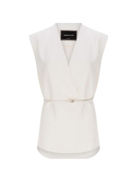 FABIANA FILIPPI V-neck belted waistcoat