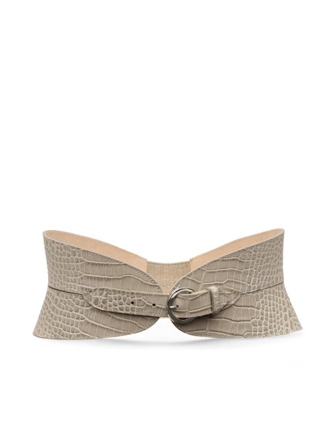 L'AGENCE Alexandra Croc-Embossed Corset Belt