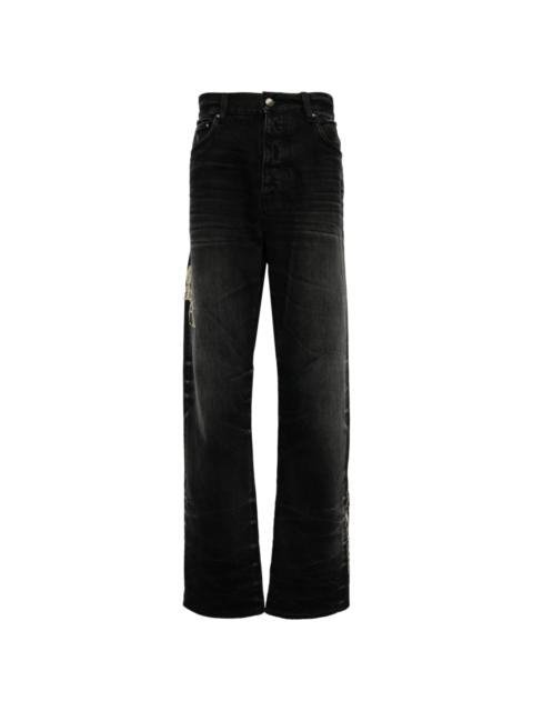 Baroque logo straight jeans