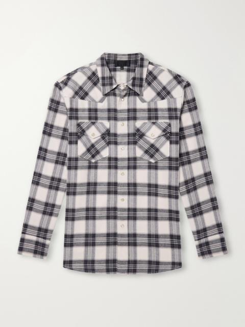 NILI LOTAN Travis Checked Cotton-Flannel Shirt