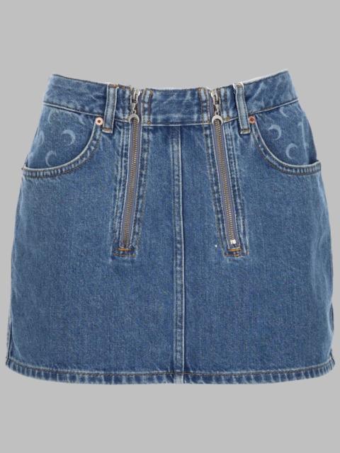 Marine Serre Marine Serre Denim Cotton Miniskirt — Blue