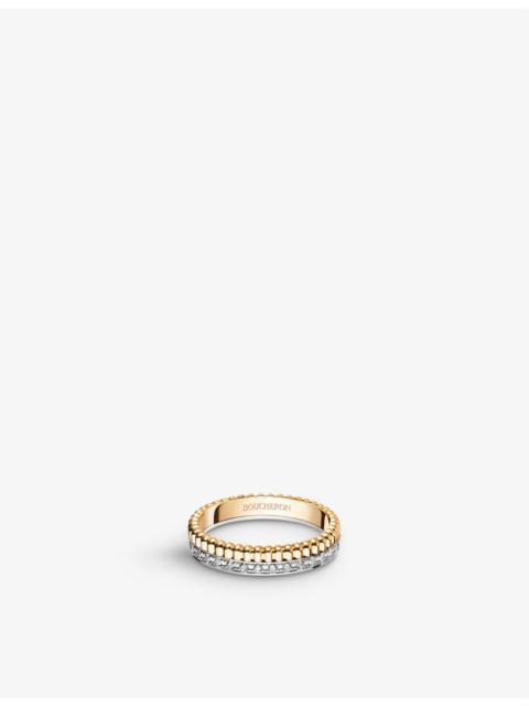 Boucheron Quatre Radiant Edition 18ct yellow-gold, white-gold and 0.24ct diamond wedding band