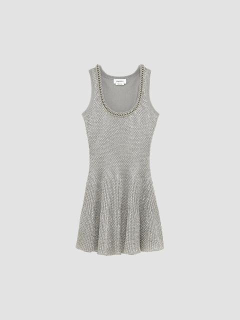 Alexander McQueen Women's Volume Chain-Scoopneck Mini Dress - Silver