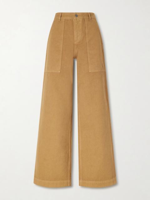 Moncler Wide-leg Cotton-canvas Trousers