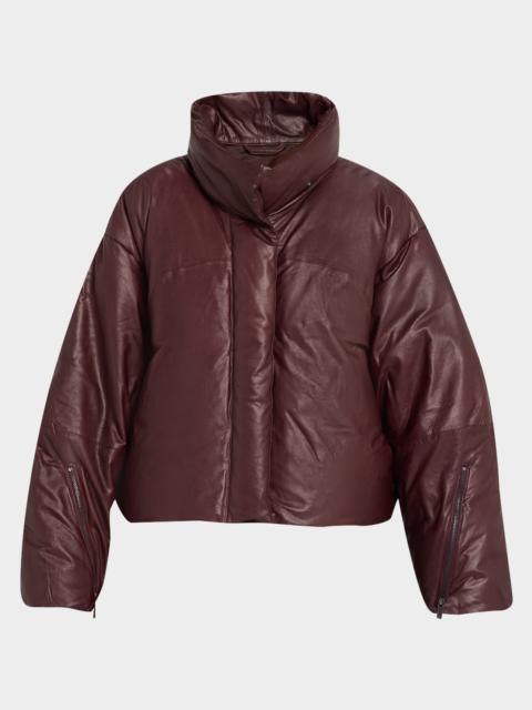TWP Leather Raglan Puffer Jacket