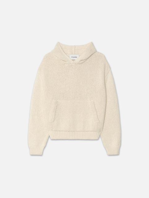 FRAME Chunky Hoodie Sweater in White Canvas