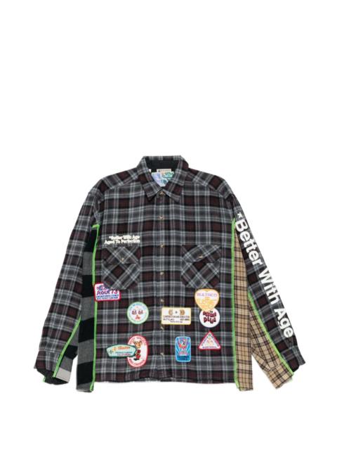 *Better With Age patch-detail checked shirt