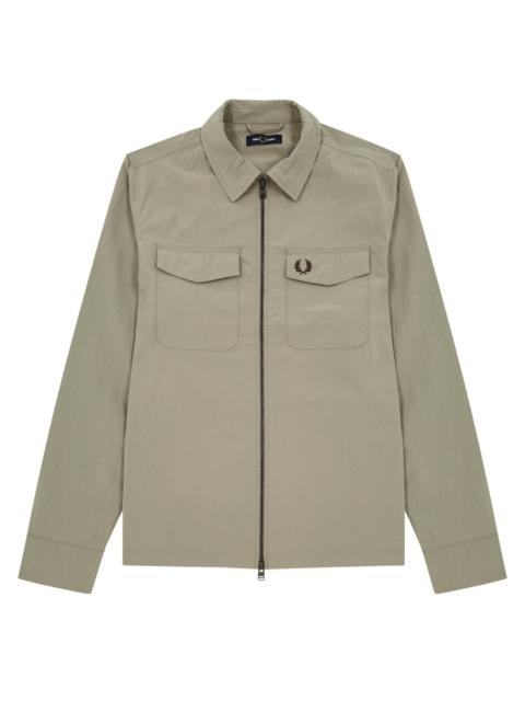 Fred Perry Logo-embroidered crinkled nylon overshirt