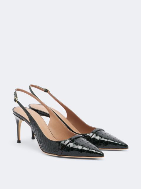 MALONE SOULIERS Schiffer patent leather slingback pumps