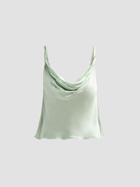Alice + Olivia Women's Monique Cowlneck Satin Tank - Green Lily