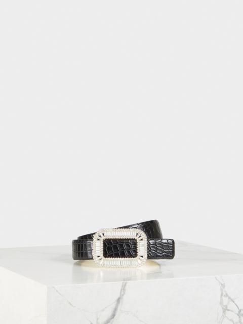 Roger Vivier Pilgrim Buckle Belt in Crocodile