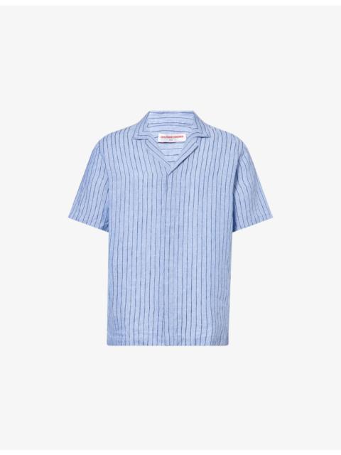 ORLEBAR BROWN Maitan Pinstripe Linen Shirt