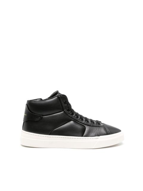 high-top leather sneakers