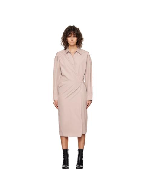 Lemaire Pink Straight Collar Twisted Midi Dress