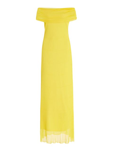 Laurelle Knit Off-The-Shoulder Maxi Dress yellow