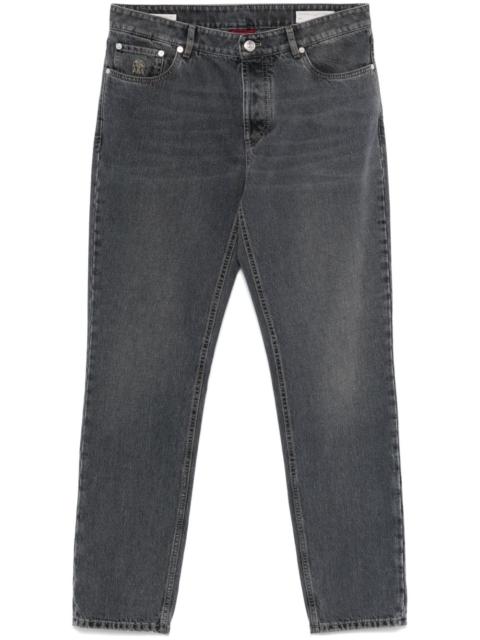 Brunello Cucinelli logo-embroidered jeans