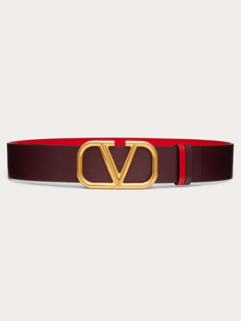 Valentino REVERSIBLE VLOGO SIGNATURE BELT IN Shiny CALFSKIN 40MM