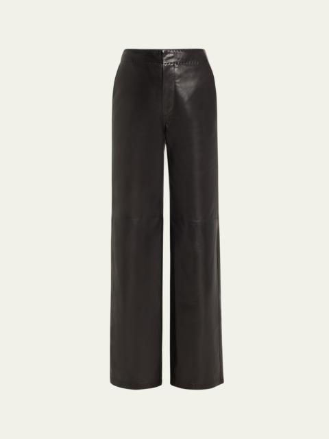 ULLA JOHNSON Lotti Wide-Leg Leather Pants