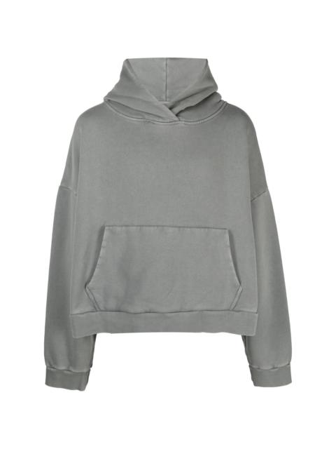 washed drop-shoulder hoodie