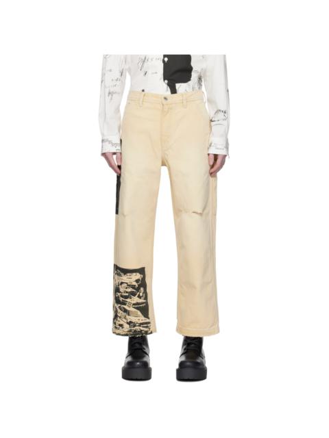 Enfants Riches Déprimés Beige Paint Cargo Pants