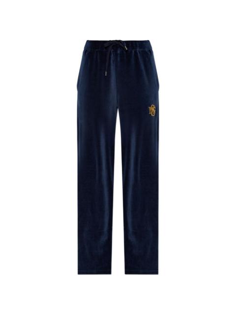 Stella McCartney velour logo-embroidered track pants