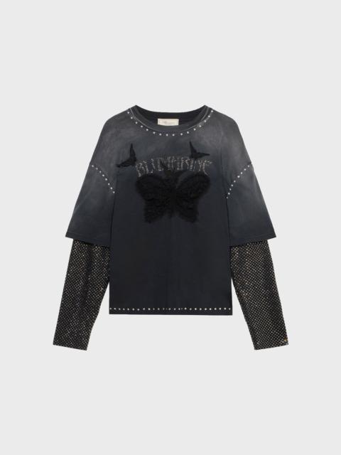 Blumarine STUDDED AND EMBROIDERED T-SHIRT