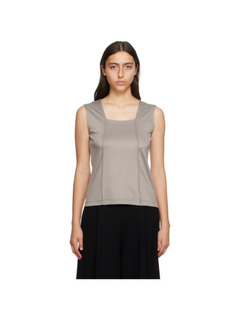 ISSEY MIYAKE Gray Tucked Square Tank Top | REVERSIBLE 