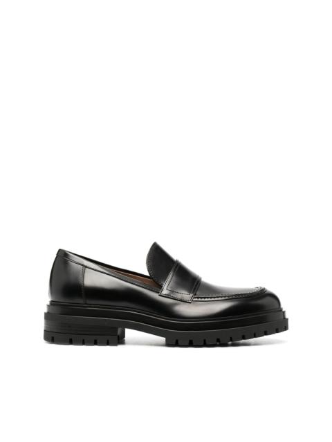 chunky slip-on leather loafers