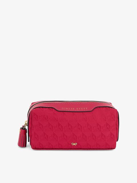 Anya Hindmarch Girlie Stuff logo-jacquard recycled-nylon pouch
