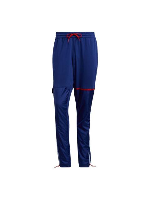 Men's adidas x Trey Young Crossover Trae Pant Splicing Basketball Sports Pants/Trousers/Joggers Blue