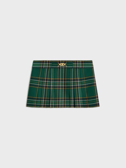 CELINE pleated mini skirt in tartan wool