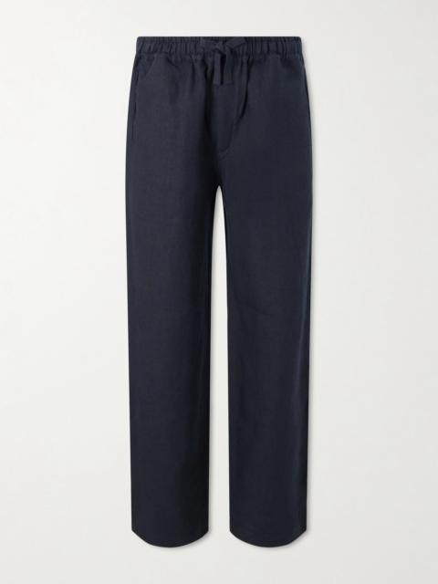 SAMAN AMEL Straight-Leg Linen Trousers