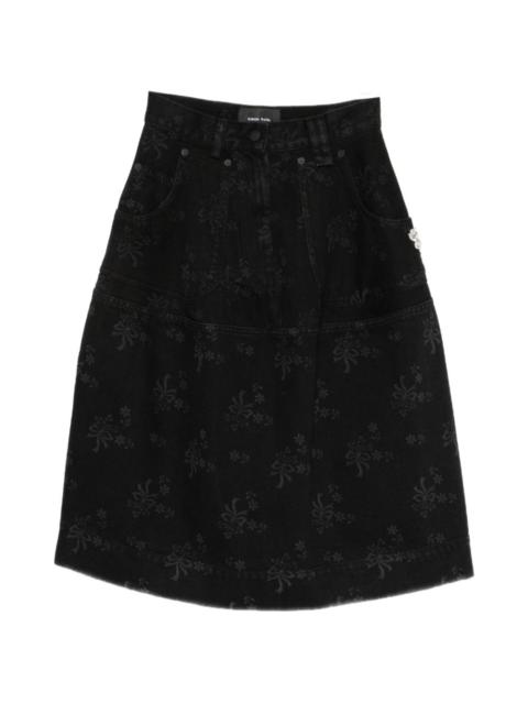 Simone Rocha bow-print midi skirt