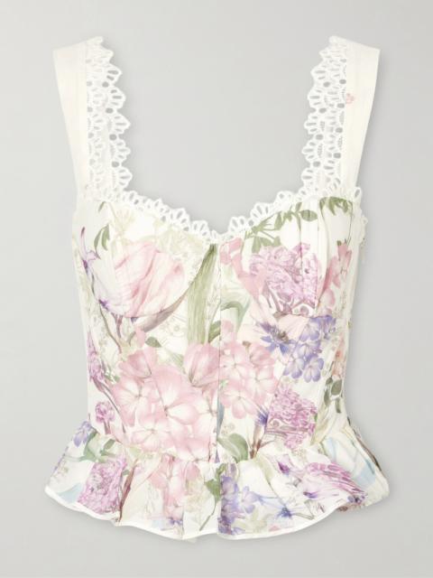 Charo Ruiz Floret Floral Cotton-blend Top