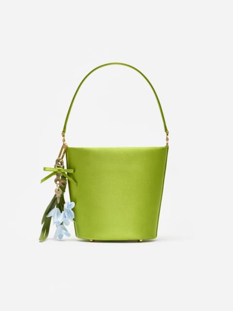 self-portrait Green Satin Bucket Bag